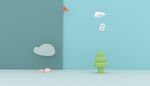 c4d模型创意清新电商展台电商