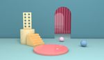 c4d模型创意清新电商展台电商
