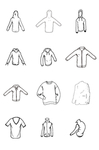 手绘线描衣服