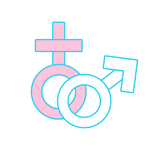 男女卡通标志装饰