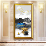石来运转山水玄关画