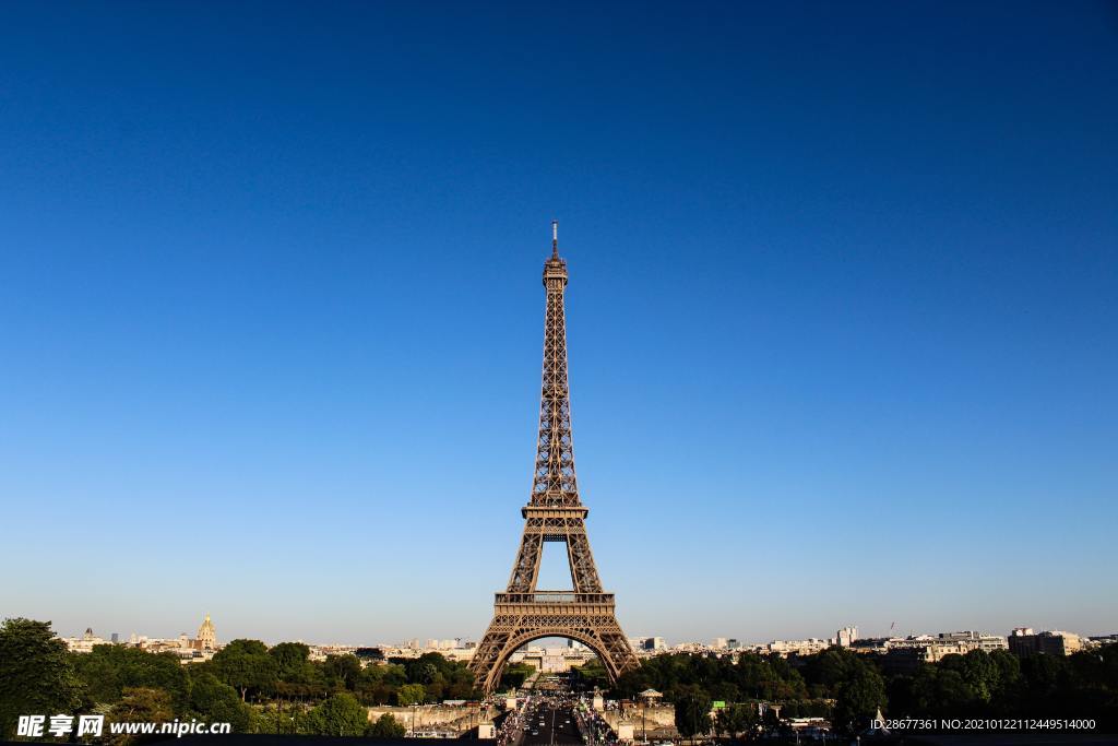 巴黎艾菲尔铁塔高空摄影