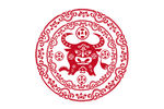 AI矢量2021年新春牛年剪纸