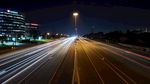 高清城市道路夜景穿梭的车流