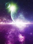 科幻星球坠落背景素材