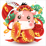 新年牛插画