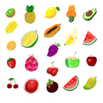 手绘水彩水果