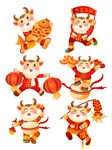 新年卡通牛图