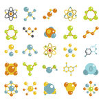 彩色 科技分子 原子矢量图