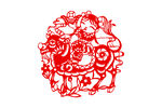 AI矢量牛年剪纸插画