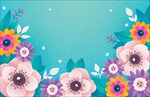 淡彩花卉边框