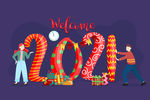 AI矢量2021新年插画