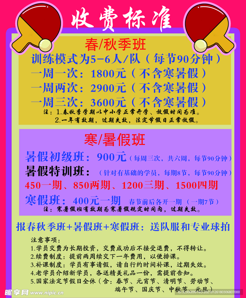 收费标准