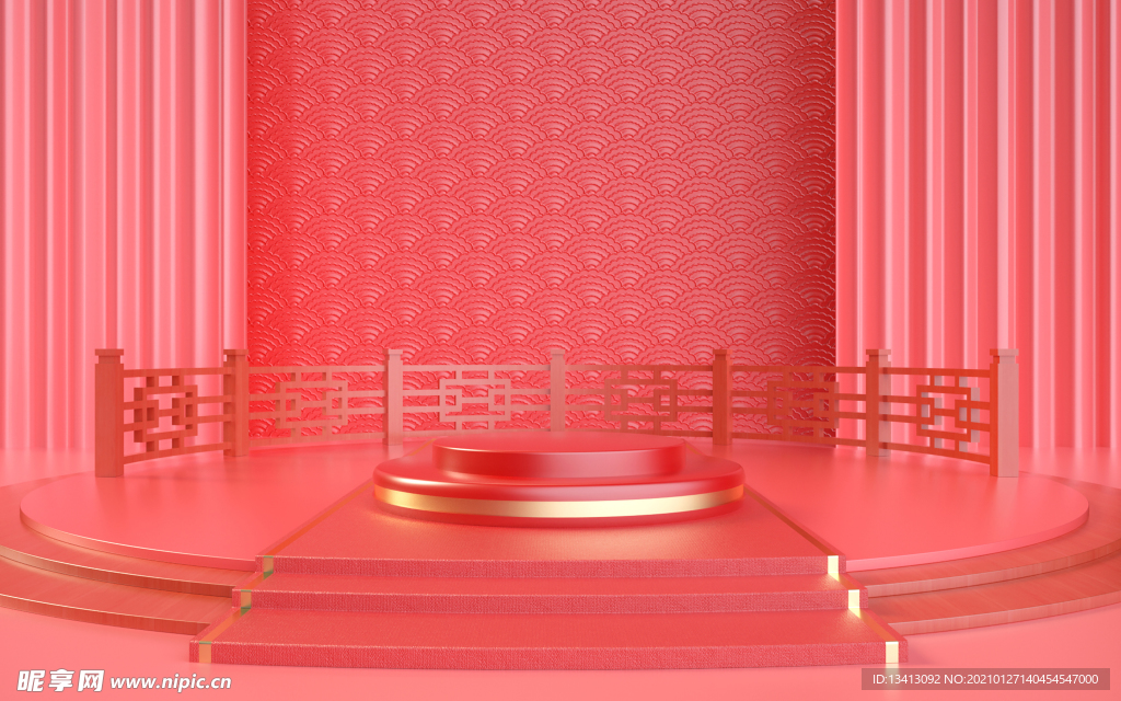 红色C4D背景