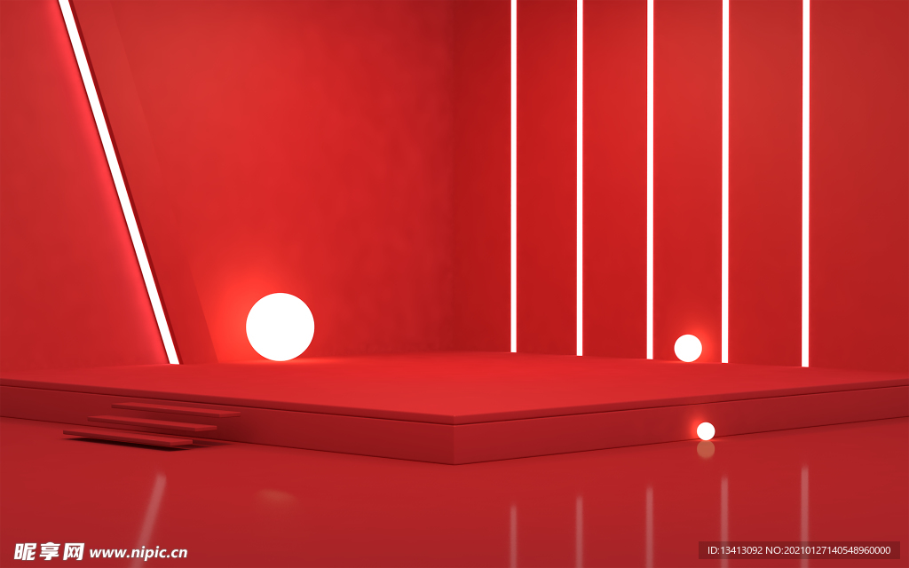 红色C4D背景