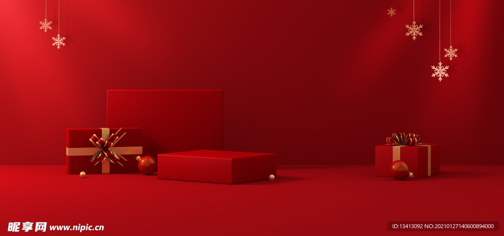 红色C4D背景