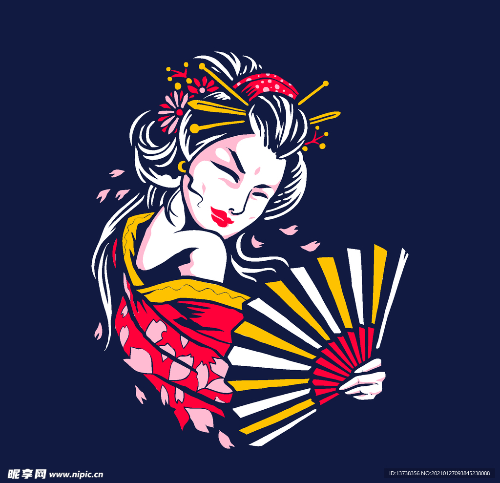 和风矢量元素扁平化图标元素