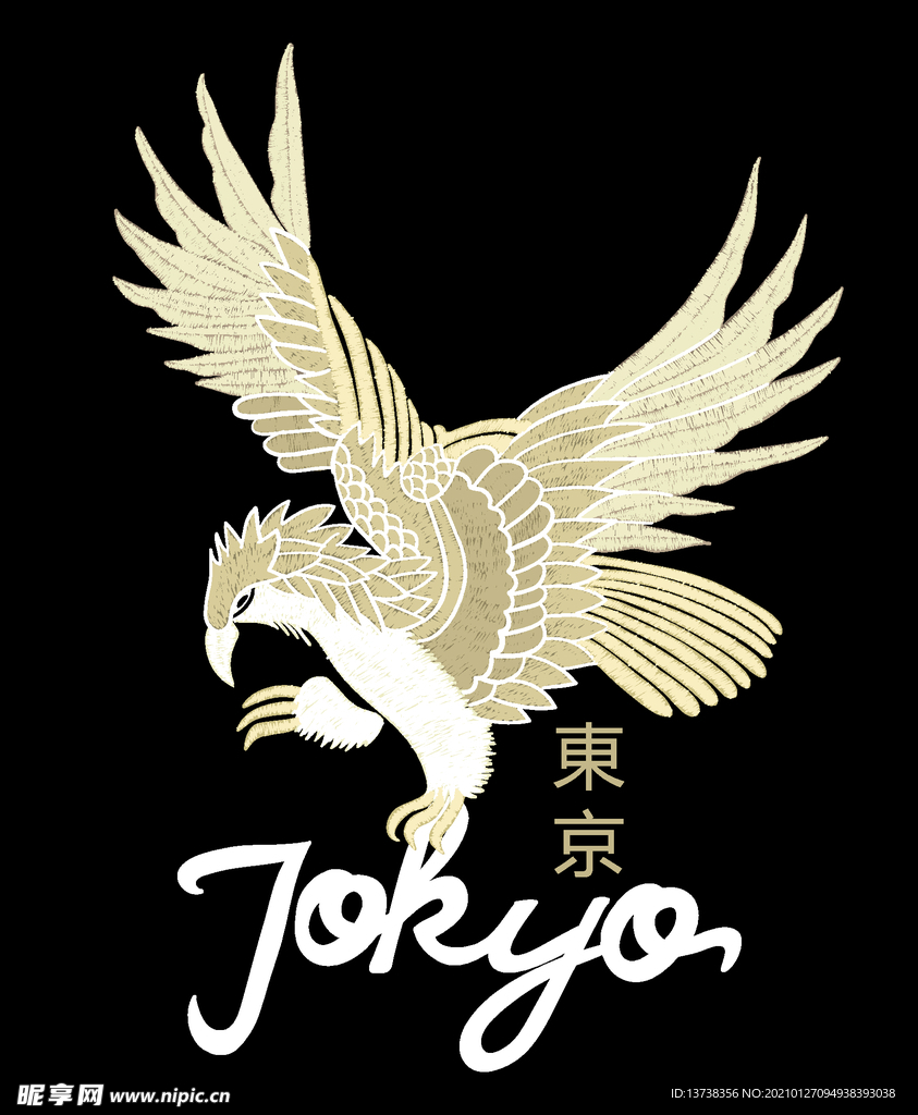 和风矢量元素扁平化手绘花鸟