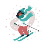 扁平化滑雪运动人物