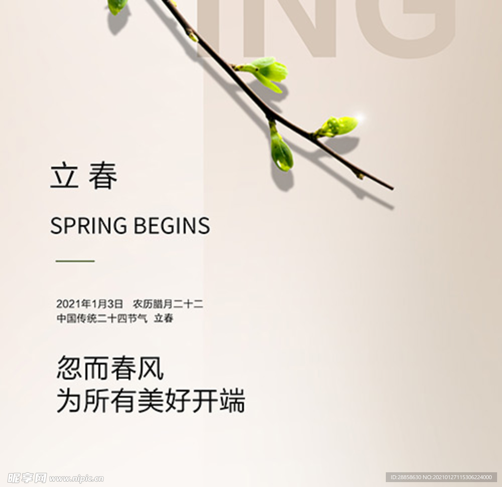 立春简约节气地产24节气房地产