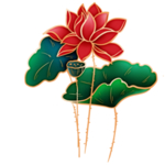立体金线彩色荷花