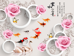 玫瑰花背景墙