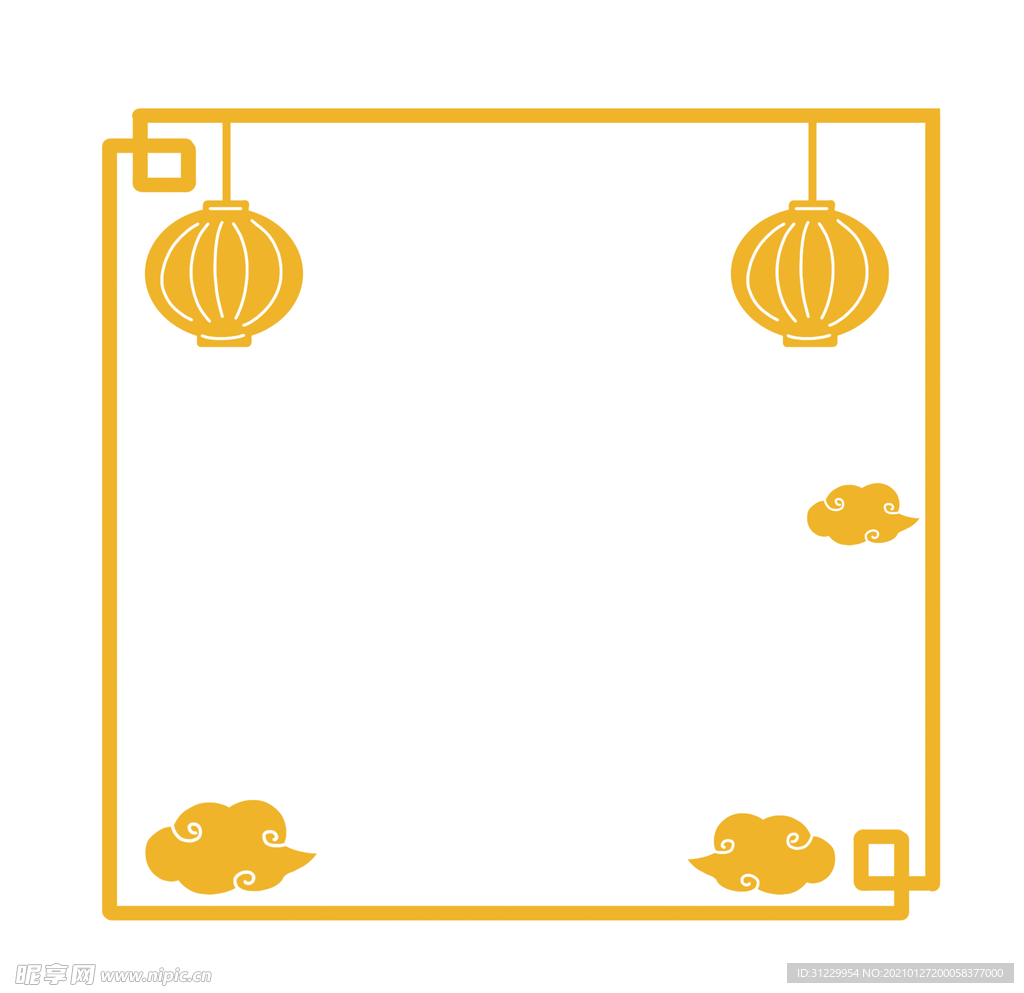 金色方形装饰边框