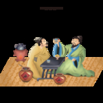 席地而坐喝酒素材