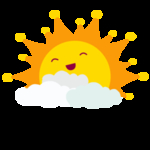 微笑云朵里的太阳