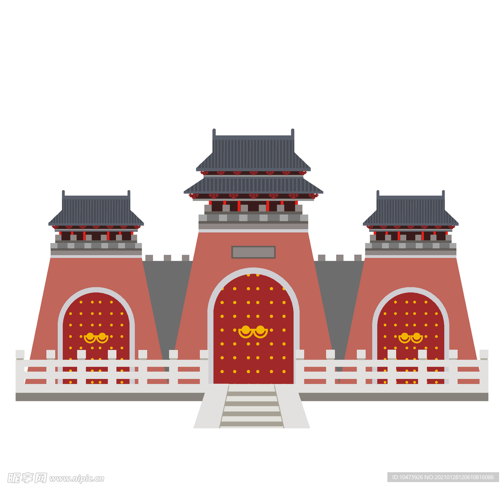 卡通古代城楼