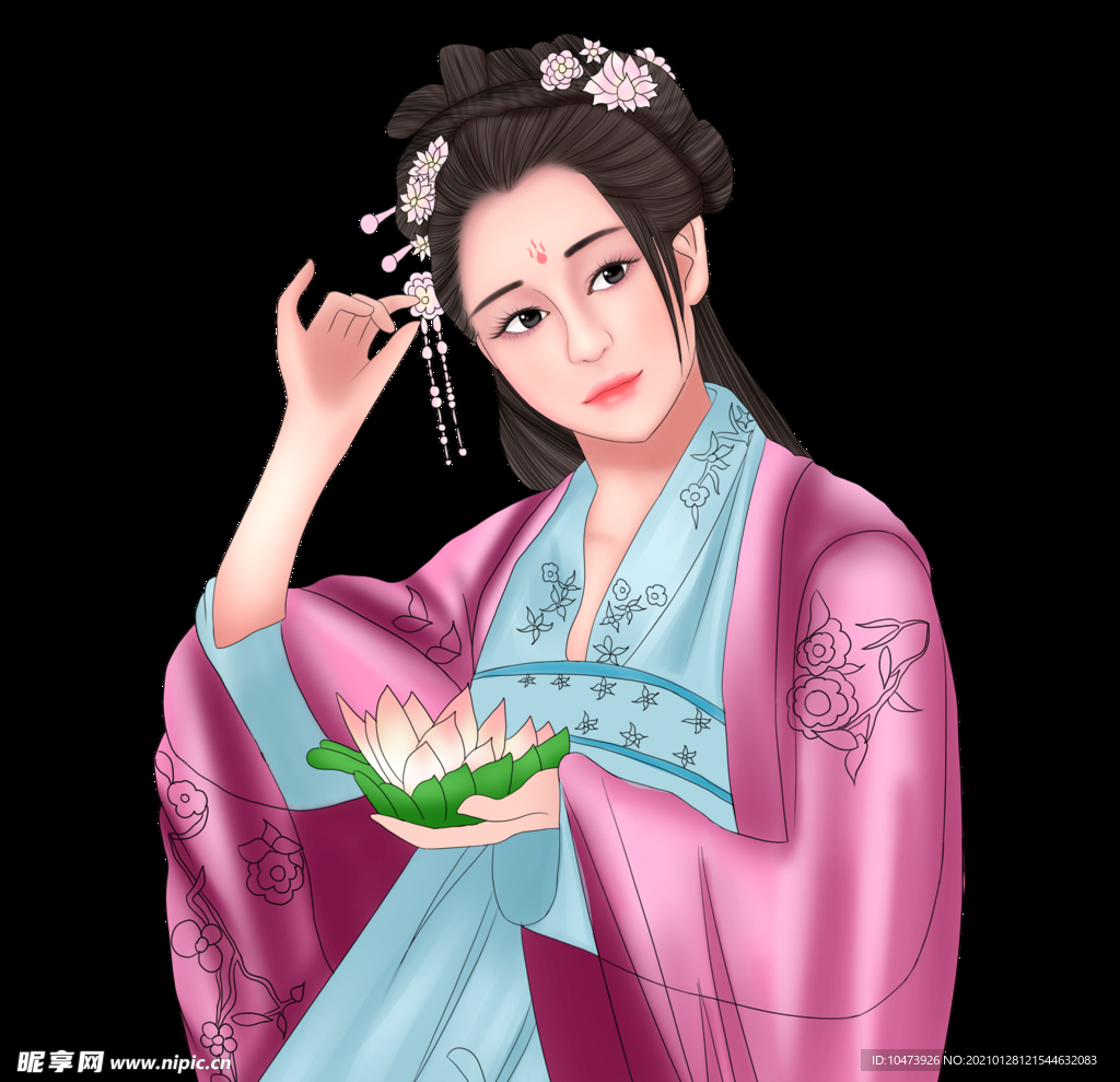 国潮女孩设计元素