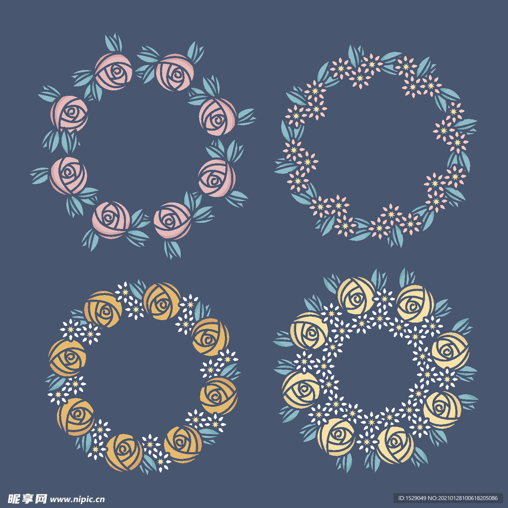 淡彩花卉边框