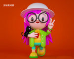C4D模型 女孩人偶卡通