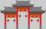 免扣 中式门头