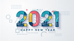 AI矢量2021新年艺术字