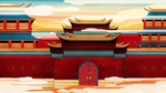 古风红墙建筑
