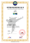 世界跆拳道联盟级位证书