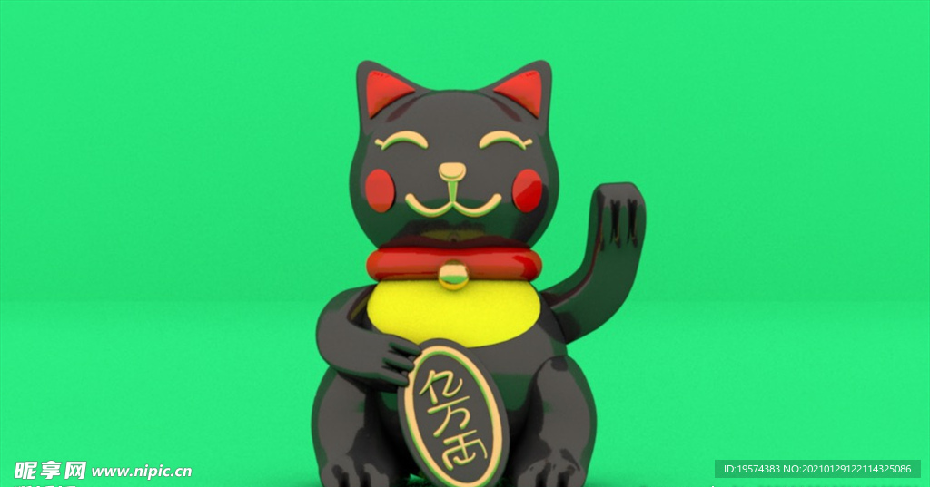 C4D模型 招财猫日本
