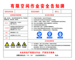 有限空间作业安全告知牌