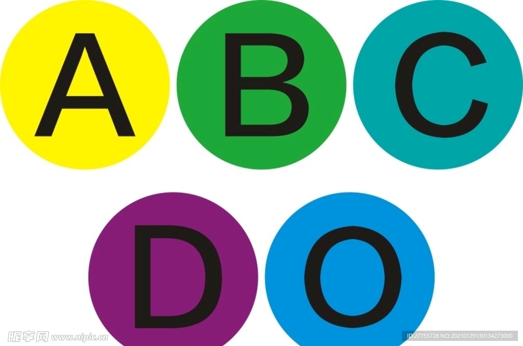 字母ABCDO