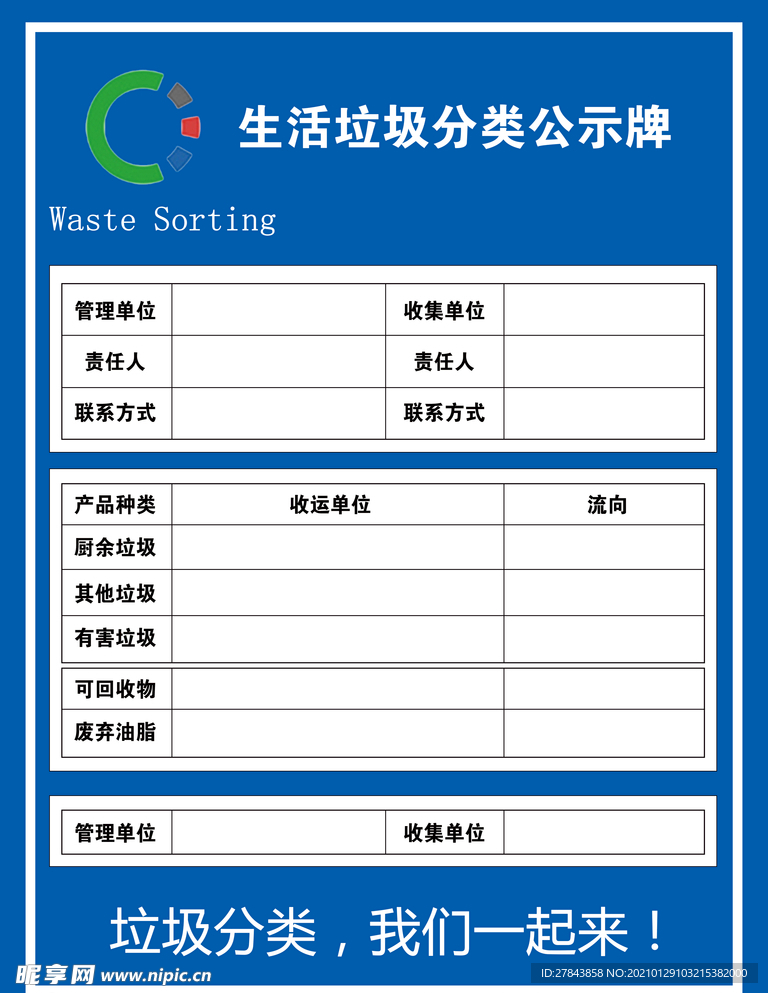 生活垃圾分类公示牌