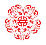 AI矢量中国传统五福图案福纹