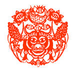 AI矢量牛年有鱼春节剪纸