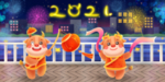 2021新年牛烟花素材海报