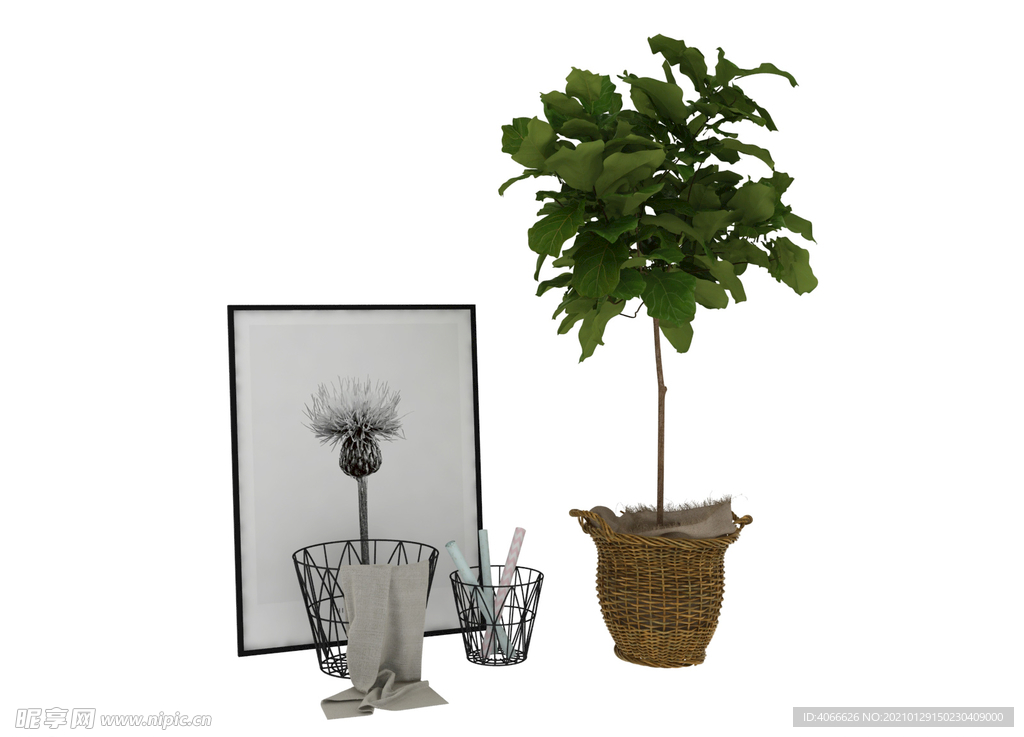 植物相框3d模型