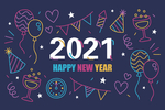 2021彩色新年矢量海报