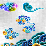 七彩祥云素材