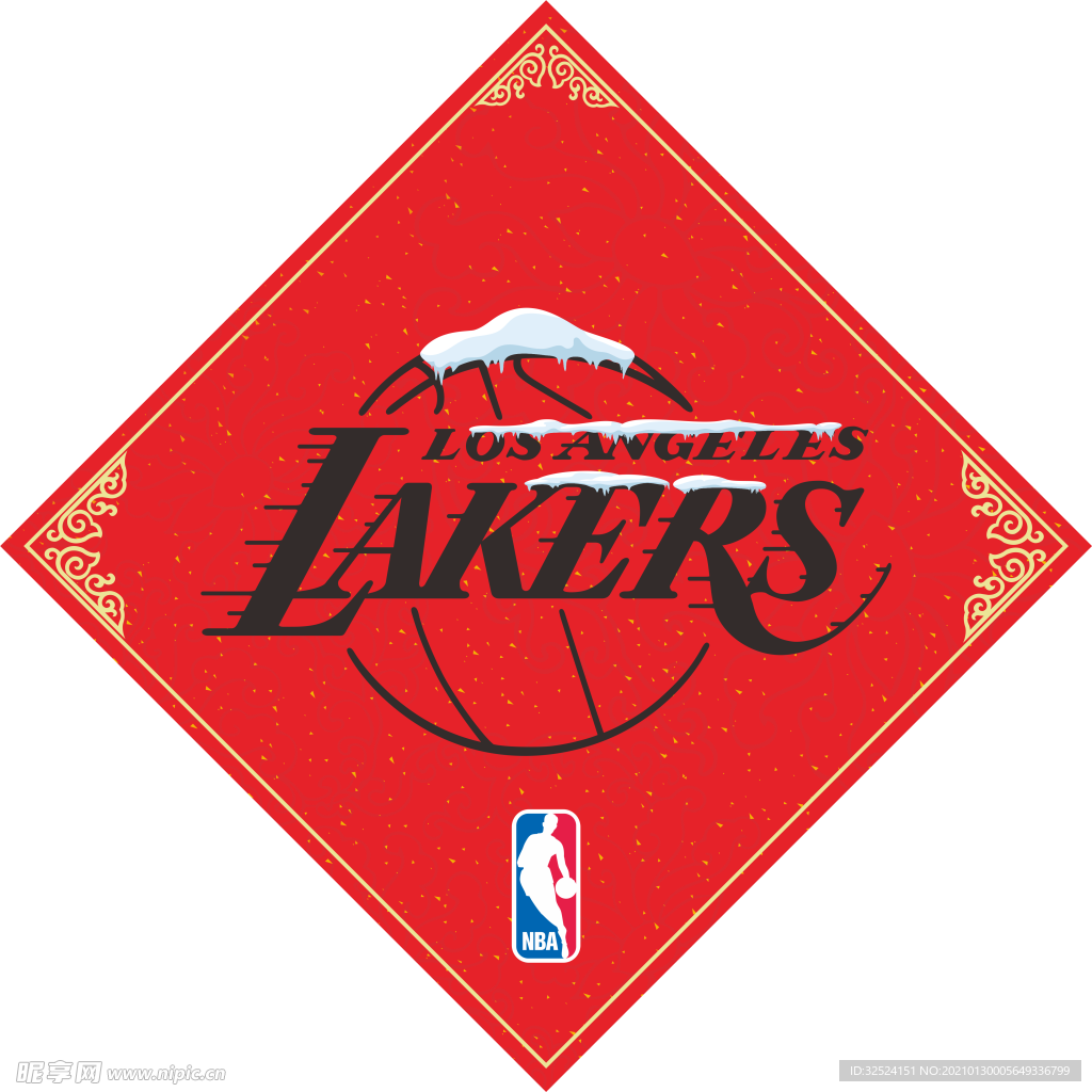NBA官方湖人新年款衣服印花