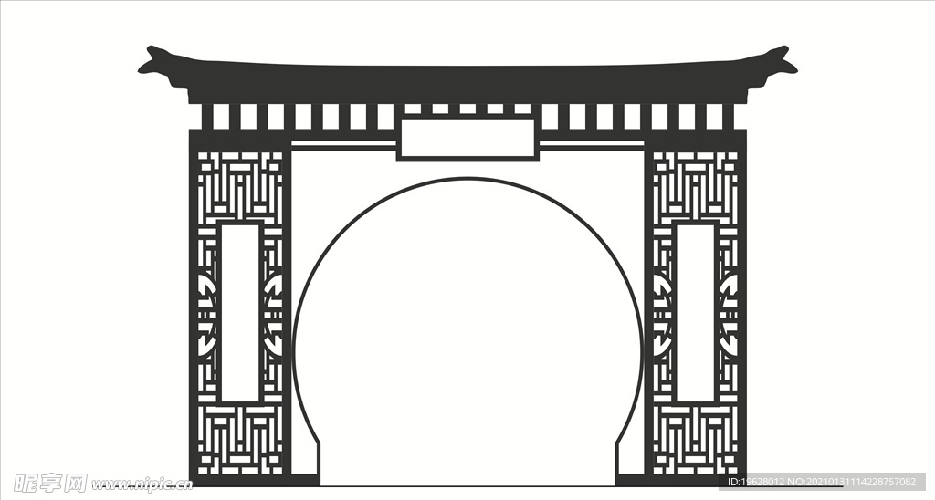 中式圆拱门