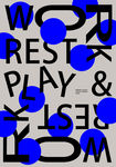 克莱因蓝抽象字母几何图案